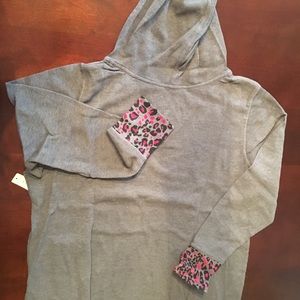 Cacique hooded thermal sleep shirt/gray